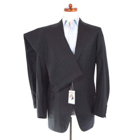 Brioni Super 160s Wool Suit Size 52 - Charcoal Stripe