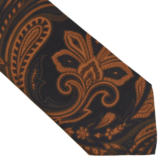 Etro Milano Seidenkrawatte - Orange Paisley