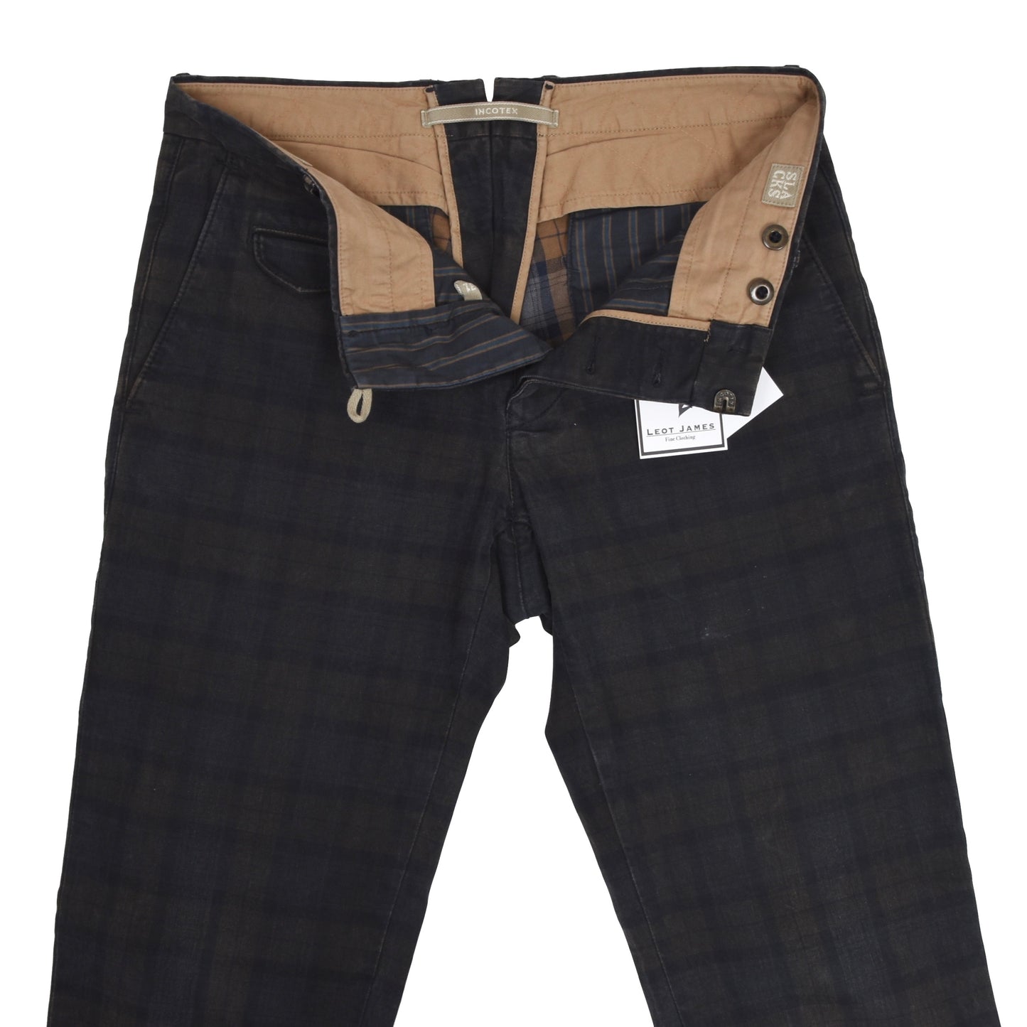 Incotex Slim Fit Cotton Pants Size W31 - Plaid