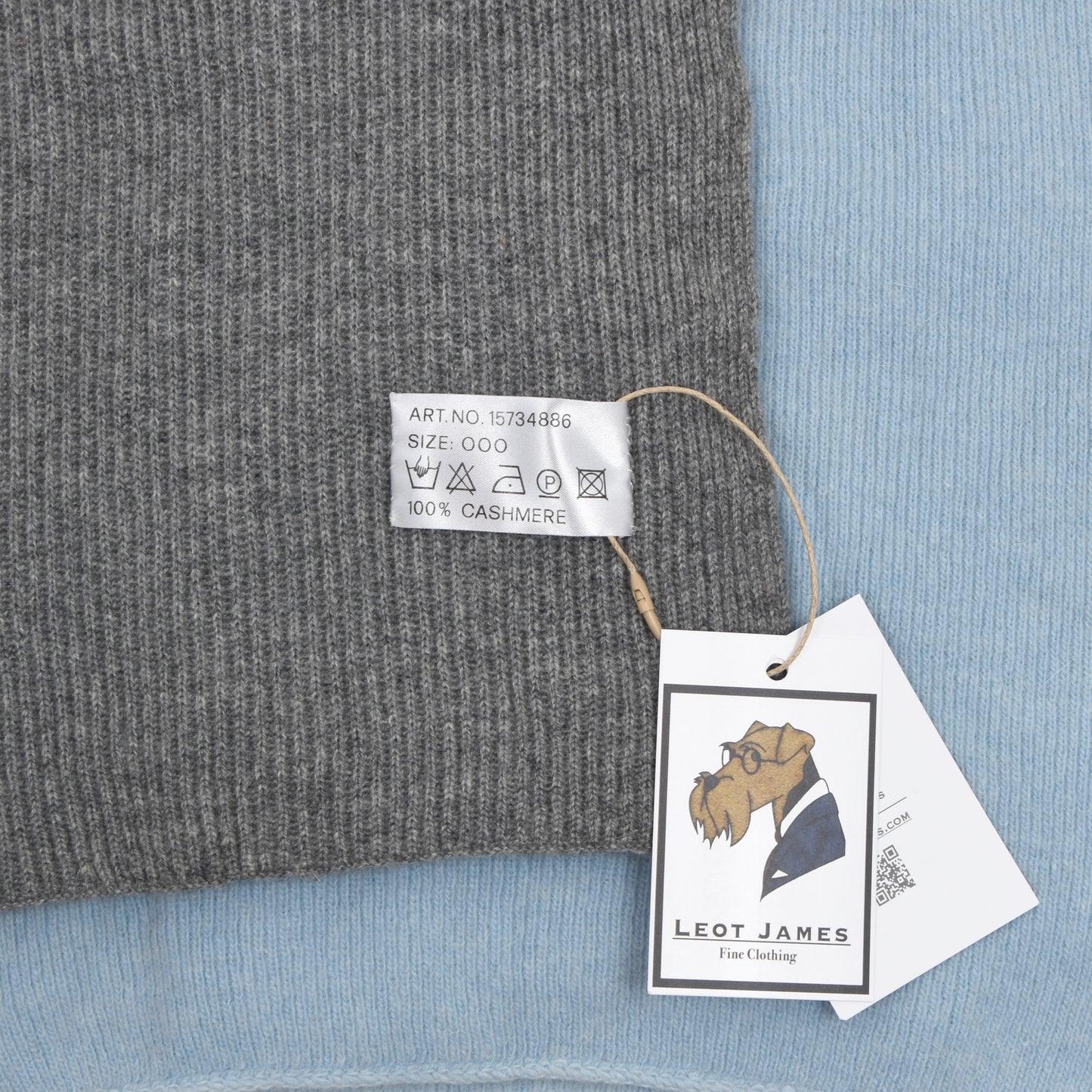 2x 100% Cashmere Scarves - Grey & Blue