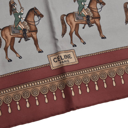 Celine Cavalry Print Seidenschal