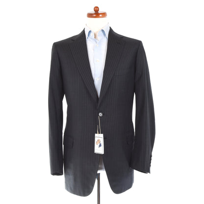 Brioni Super 160s Wool Suit Size 52 - Charcoal Stripe