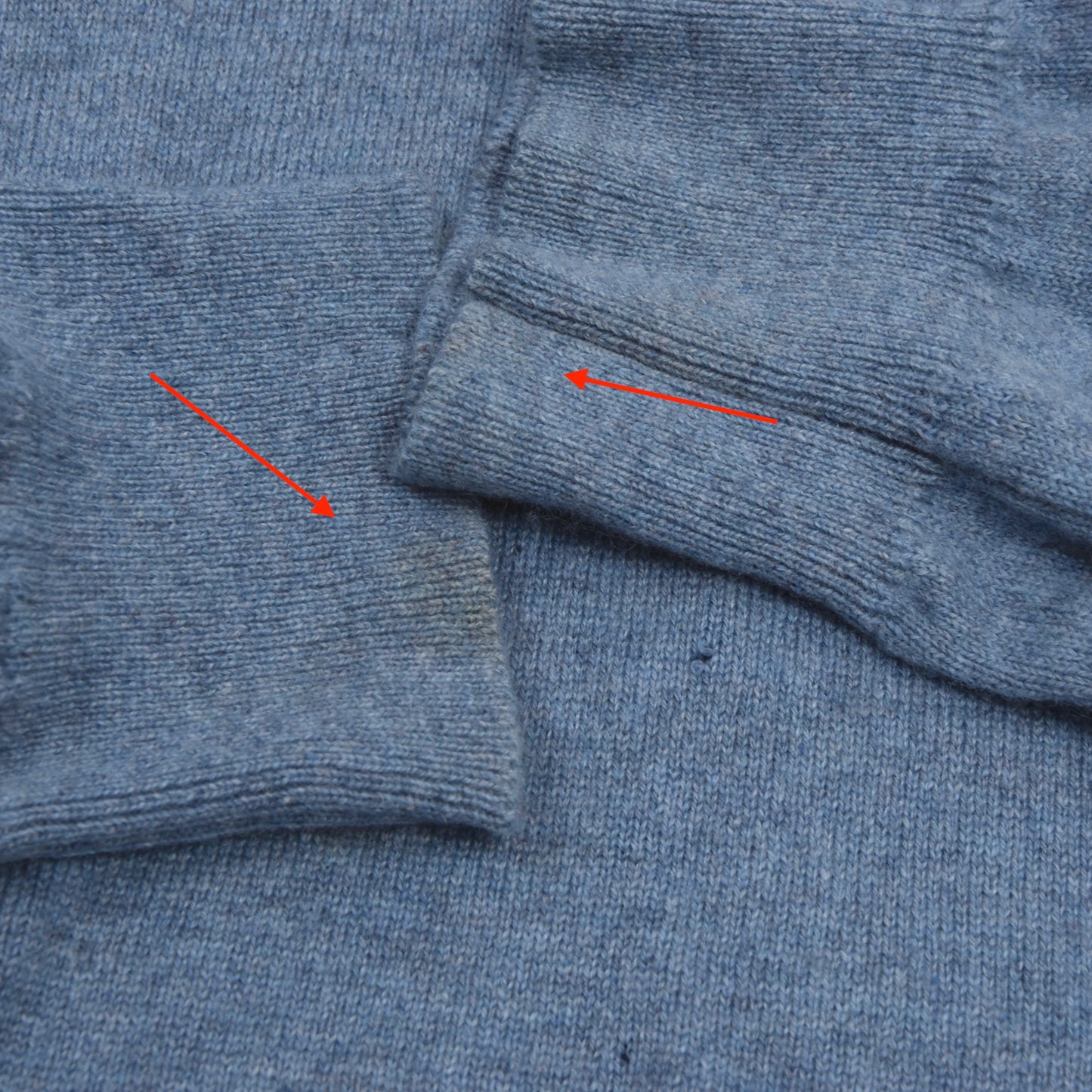 Johnstons of Elgin 100 % Kaschmirpullover Größe L DEFEKT - Blau