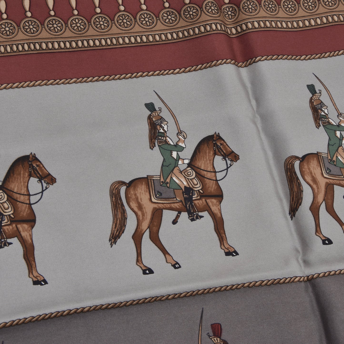 Celine Cavalry Print Seidenschal