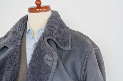 Shearling Coat Size 58 - Blue-Grey