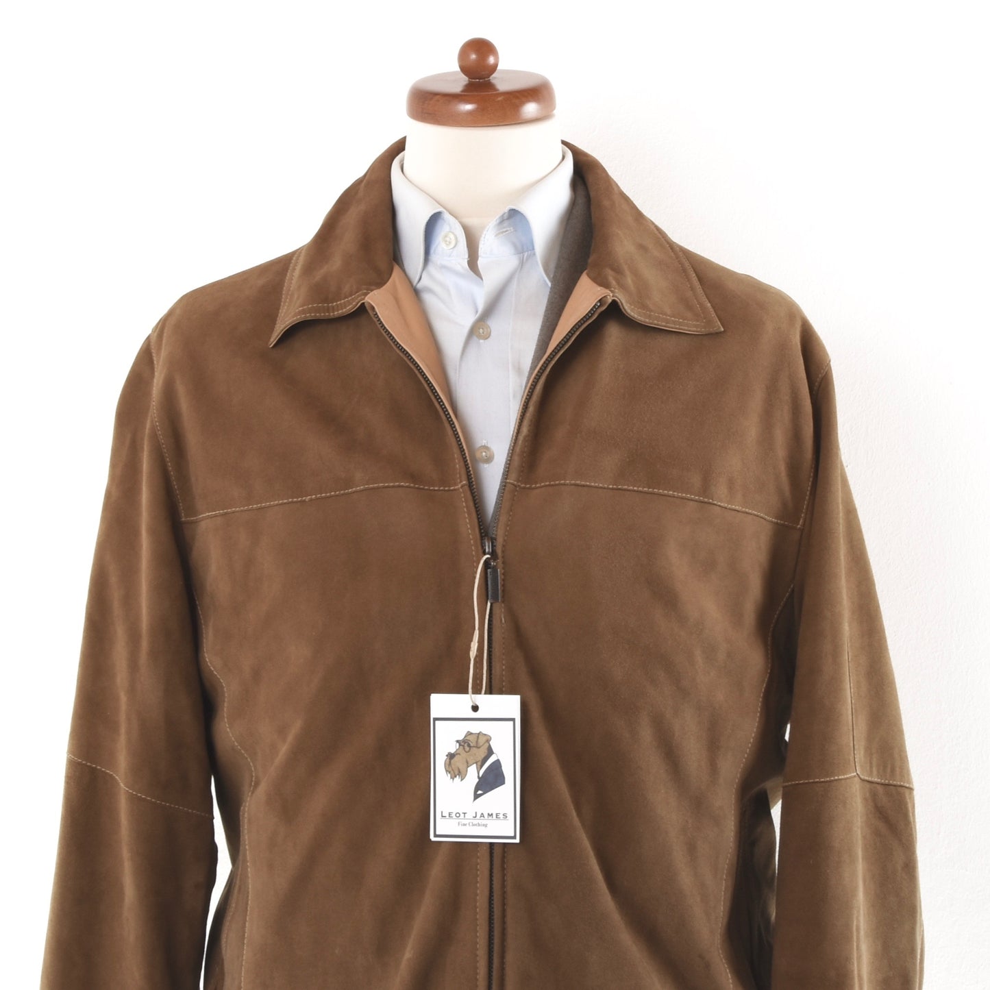 Milestone Goat Suede Leather Jacket Size 54 Brown – Leot James