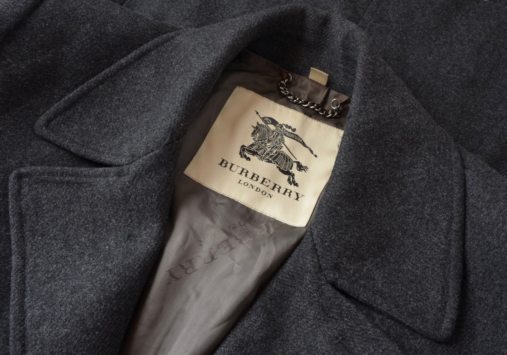 Burberry London Wool Pea Coat Size 52 Grey Leot James