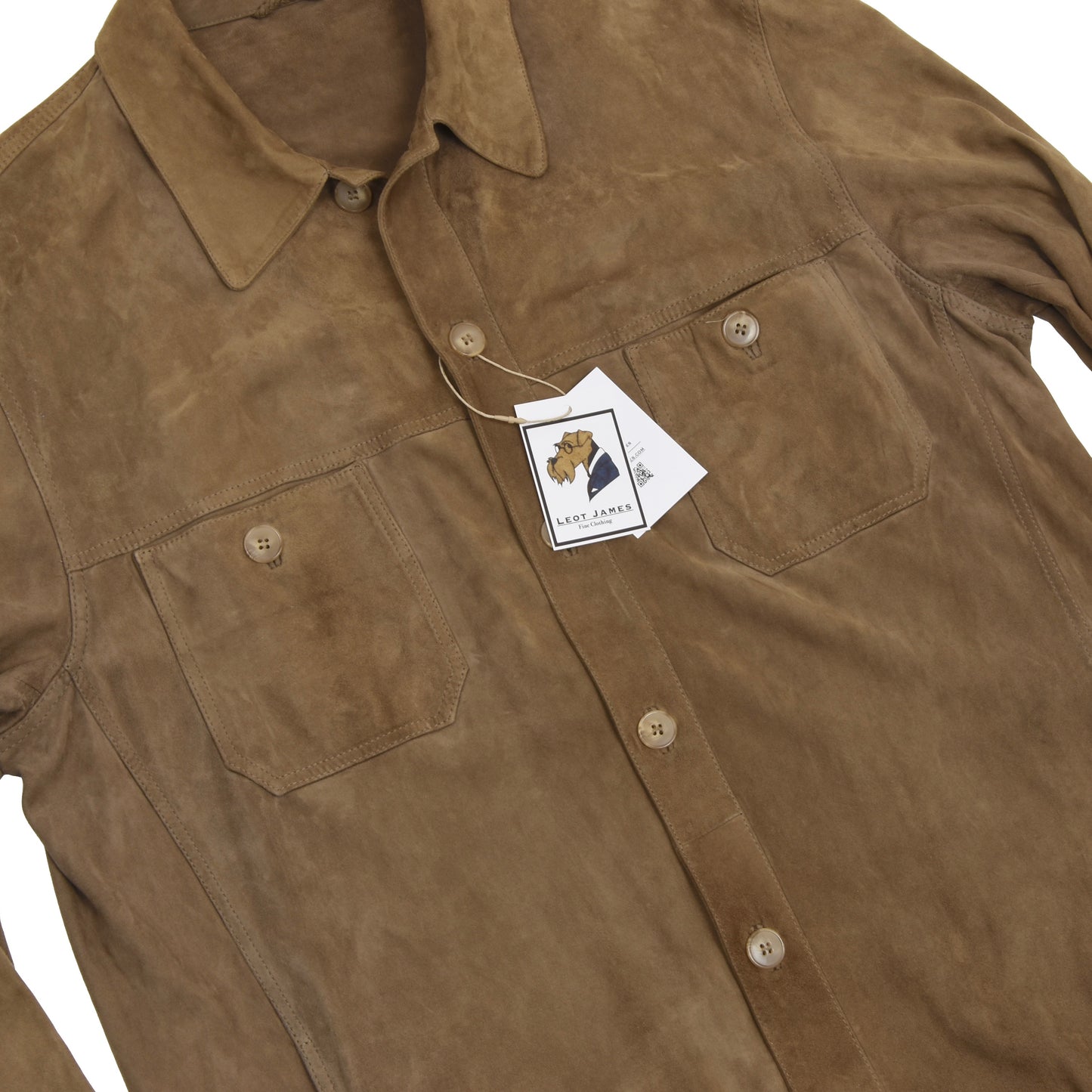 Corneliani Suede Shirt-Jacket/Shacket Size 52 - Brown