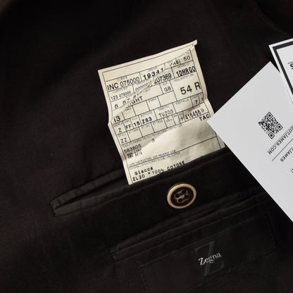 Zegna Linen/Silk Light Jacket Size 54 - Chocolate Brown