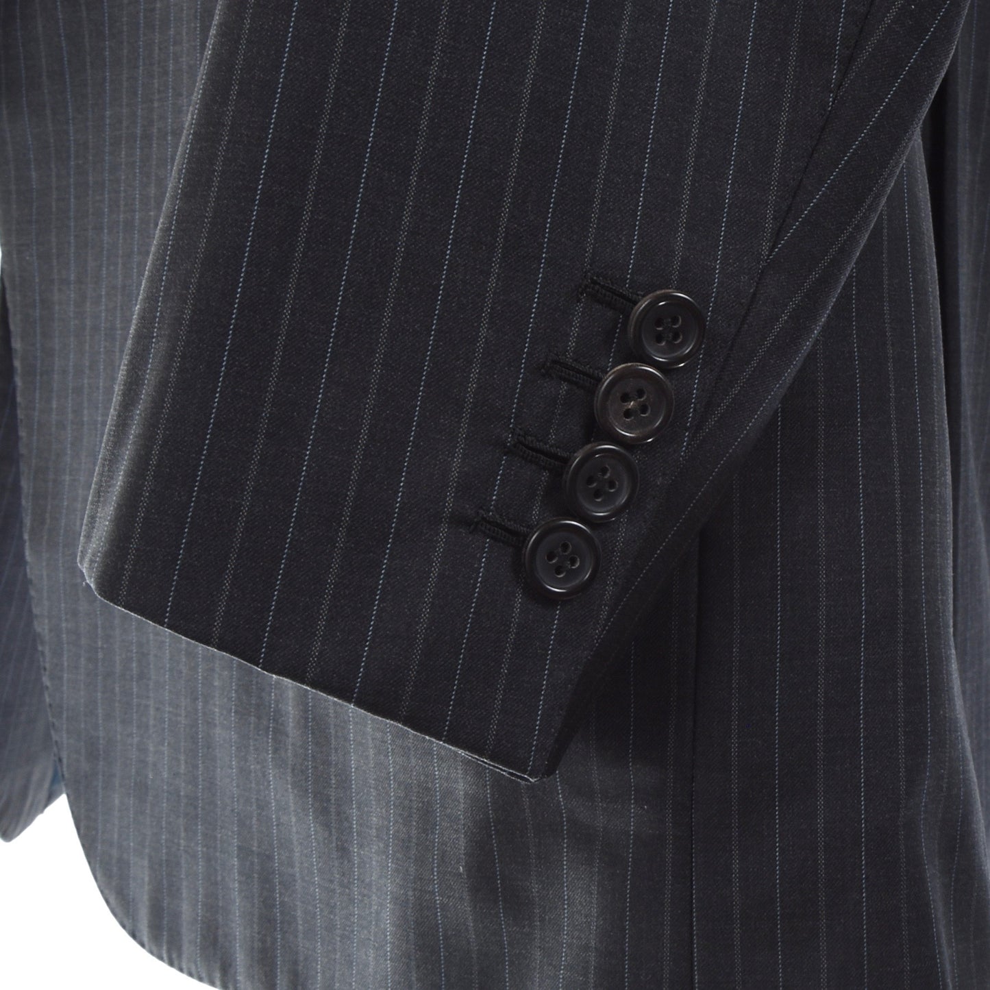 Brioni Super 160s Wool Suit Size 52 - Charcoal Stripe