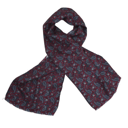 Anonymous Silk Dress Scarf - Burgundy Paisley