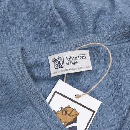 Johnstons of Elgin 100 % Kaschmirpullover Größe L DEFEKT - Blau