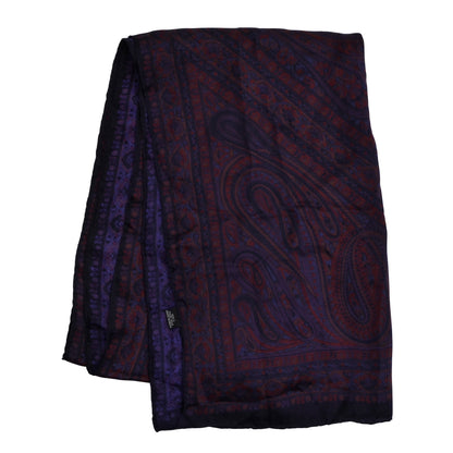 Classic Paisley Silk Dress Scarf- Purple Paisley
