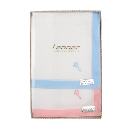 Lehner of Switzerland Monogrammed Handkerchiefs/Pocket Square - P