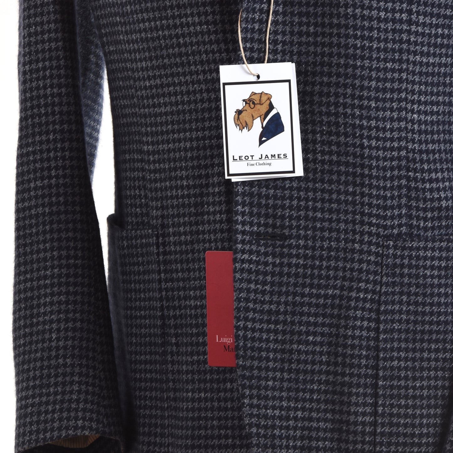 Luigi Bianchi Mantova Cashmere/Linen Jacket Size 50 - Houndstooth