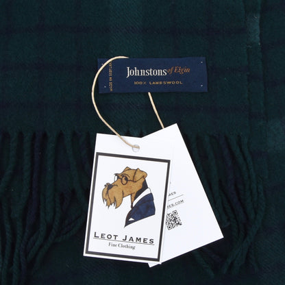 Johnstons of Elgin Wollschal - Navy/Green Plaid