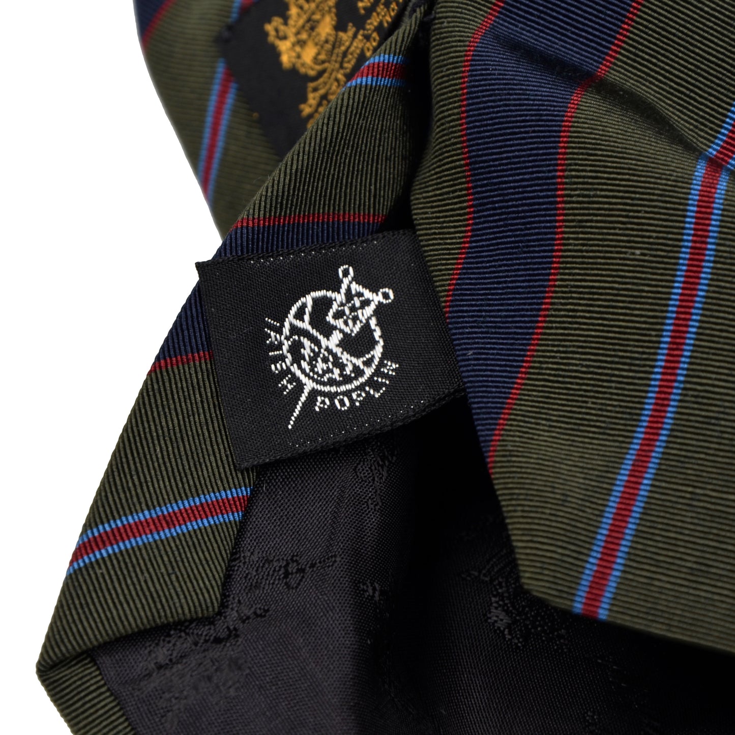 Atkinsons Irish Popeline Krawatte Wolle/Seide - Grün/Blau/Rot gestreift