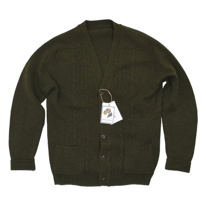 Peter Scott 100% Shetland Wool Cardigan Sweater - Green