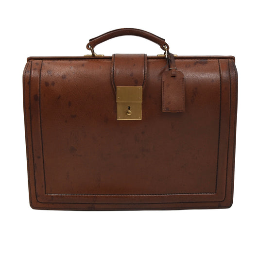 F. Schulz Wien Vintage Leather Briefcase - Brown