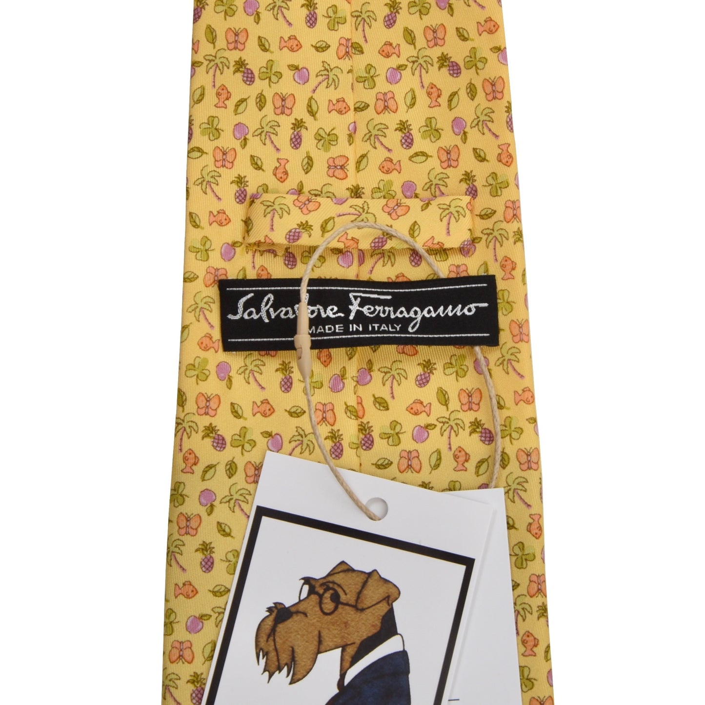 Salvatore Ferragamo Tropical Print Silk Tie - Yellow