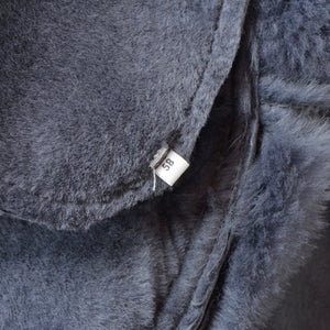 Shearling Mantel Größe 58 - Blau-Grau