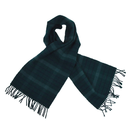 Johnstons of Elgin Wollschal - Navy/Green Plaid