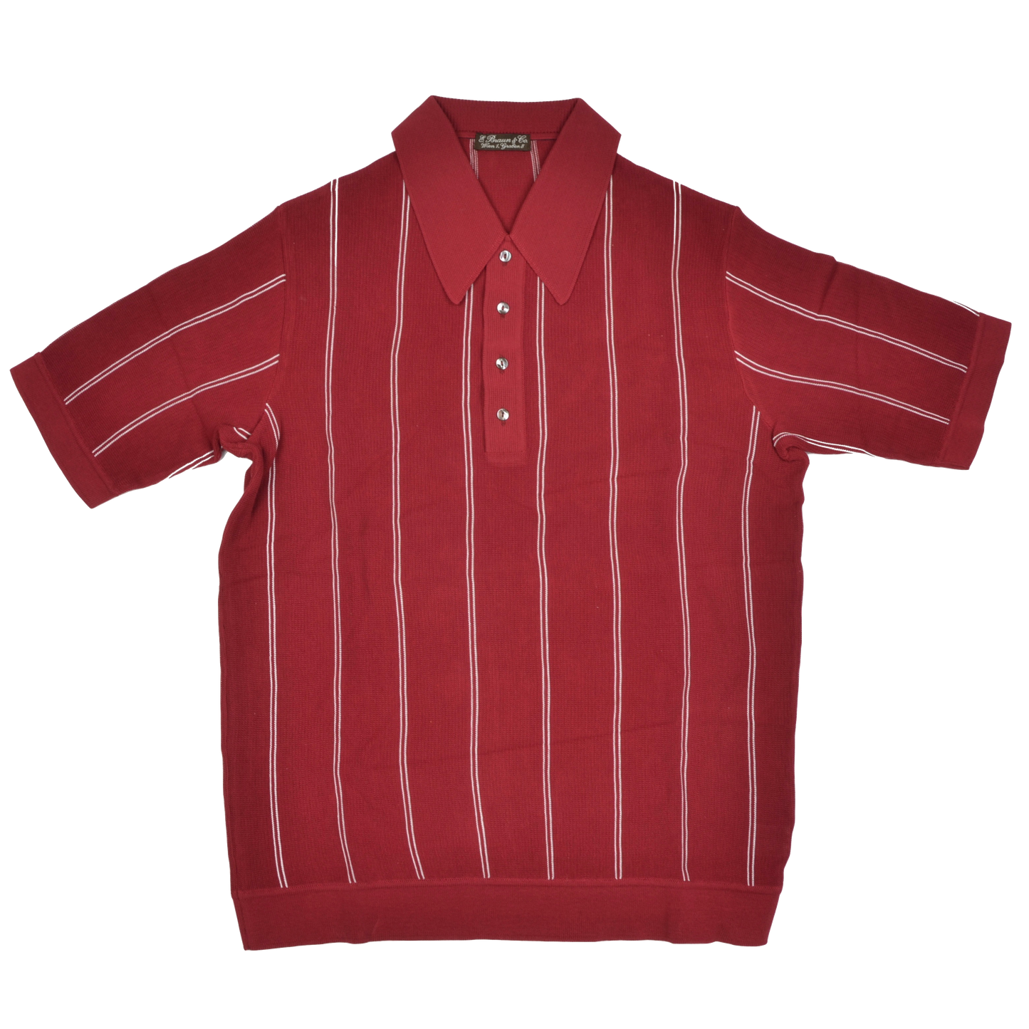Knit Polo Shirt by Zimmerli for E. Braun & Co. - Burgundy, XL