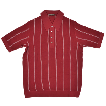 Knit Polo Shirt by Zimmerli for E. Braun & Co. - Burgundy, XL