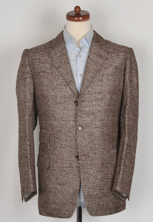 Bespoke Raw Silk Jacket - Brown