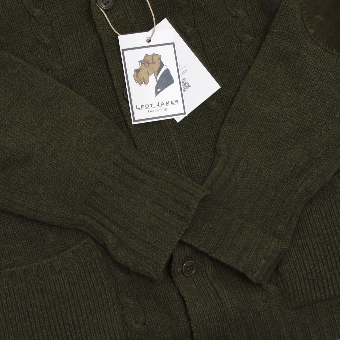 Peter Scott 100% Shetland Wool Cardigan Sweater - Green
