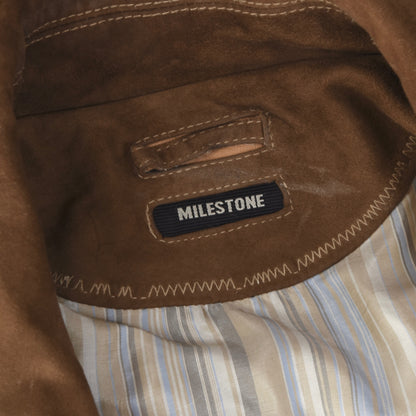 Milestone Goat Suede Leather Jacket Size 54 - Brown