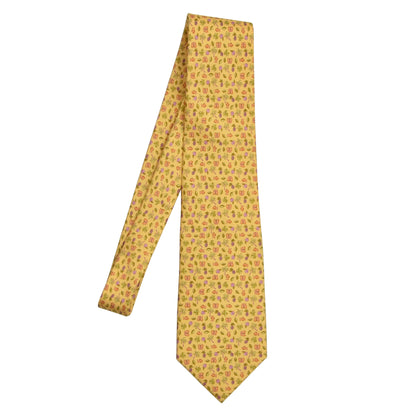 Salvatore Ferragamo Tropical Print Silk Tie - Yellow