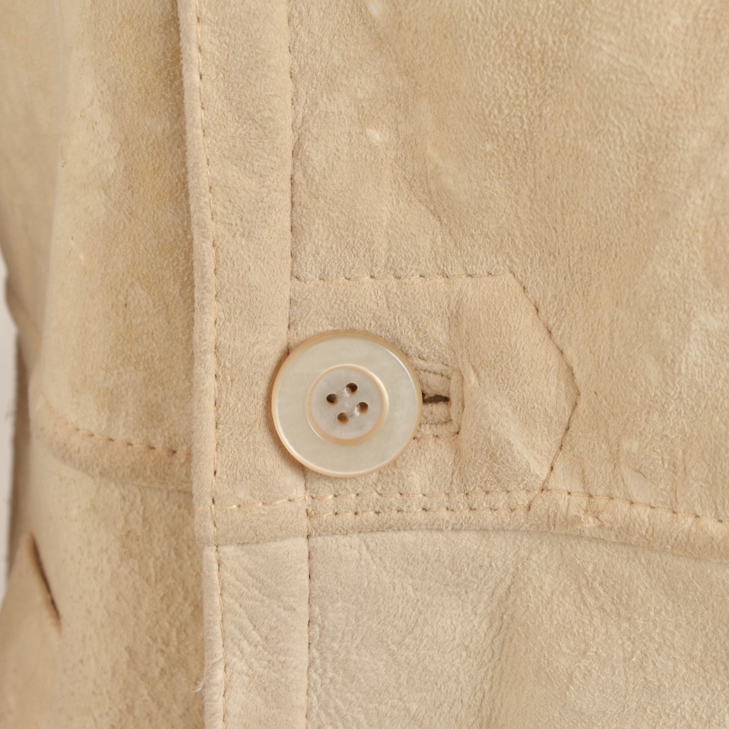 Full Length Double-Breasted Shearling Coat Size - Cream