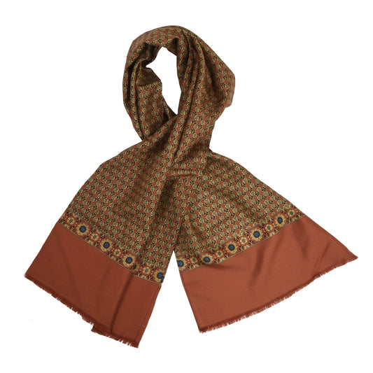 Anonymous Silk Dress Scarf - Copper Orange Print