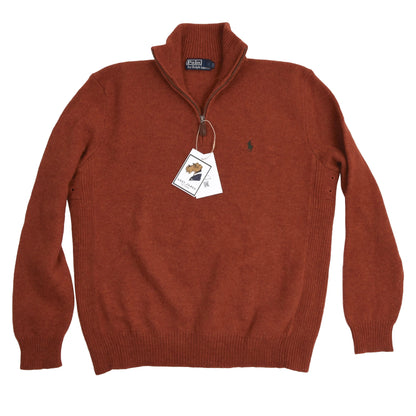 Polo Ralph Lauren Lammwollpullover mit 1/4-Reißverschluss - Orange