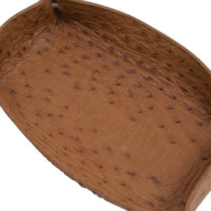 Ostrich Leather Dresser Valet/Tray - Tan