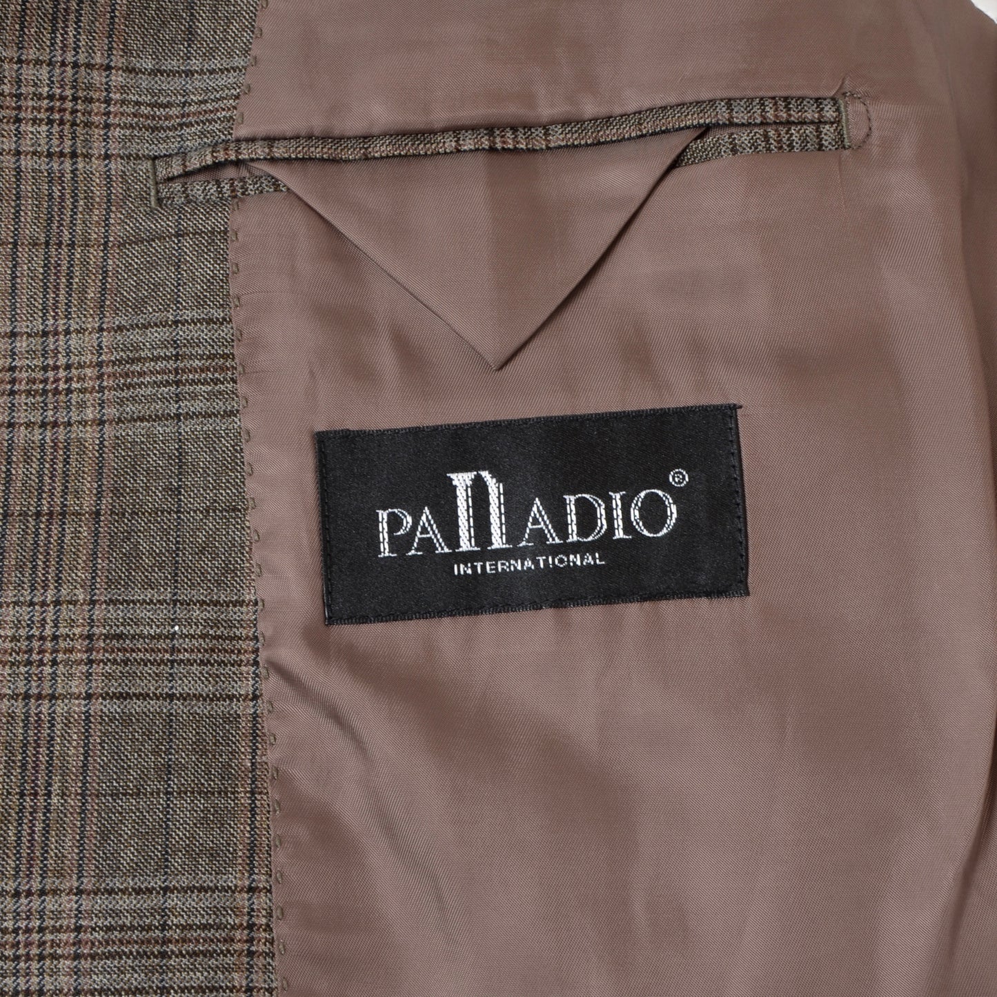 Palladio Super 100s Suit Size 54 - Brown Plaid