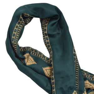 Doppelseitiger Schal aus Seide/Wolle - Grün
