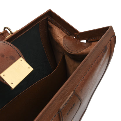 F. Schulz Wien Vintage Leather Briefcase - Brown