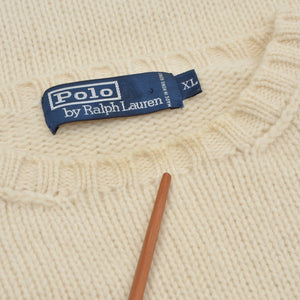 Polo Ralph Lauren Wool Flag Pullover Größe XL - Creme