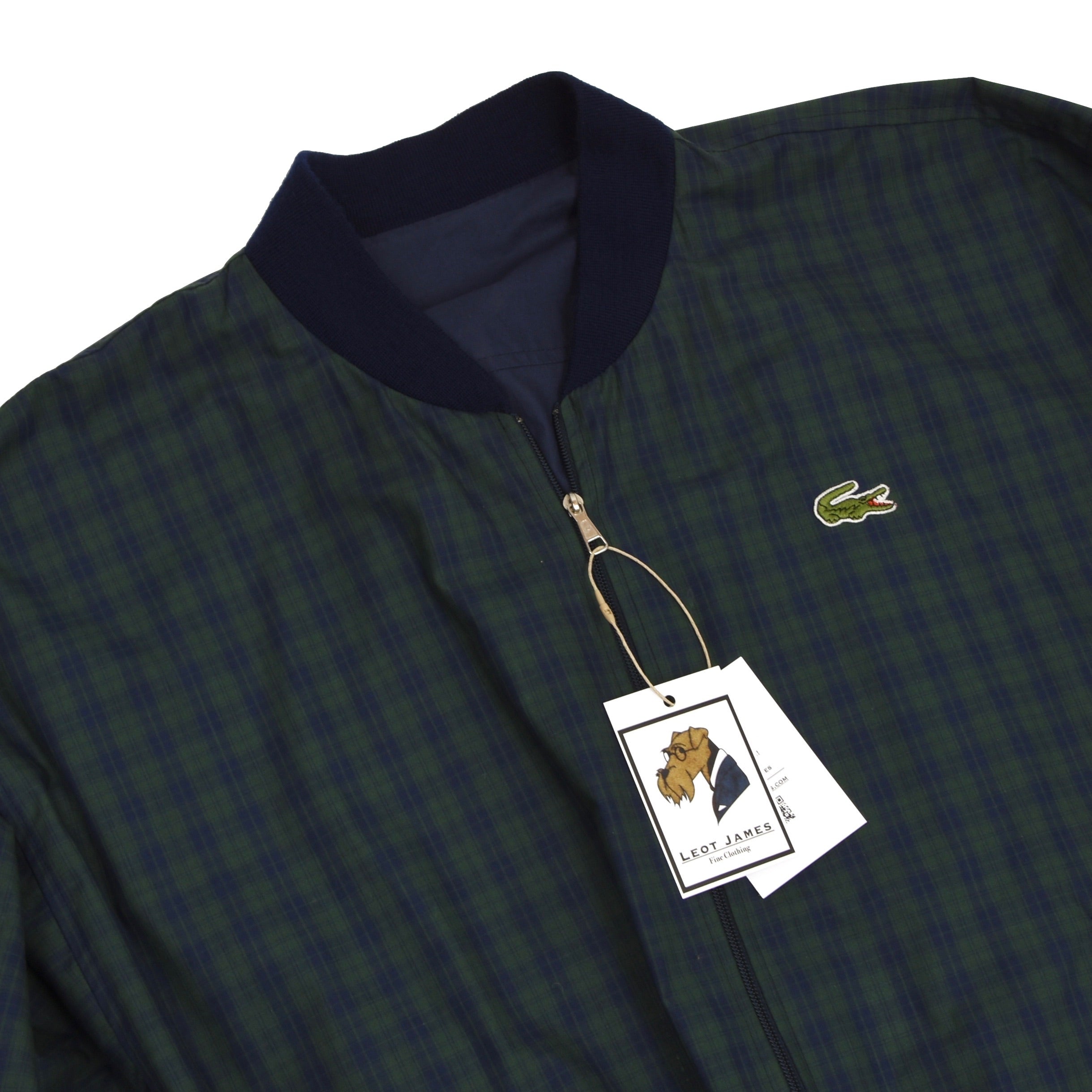 Lacoste reversible newest light navy jacket with plaid reverse