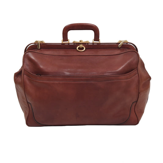 Vintage Leather Doctor's Bag/Weekender - Burgundy