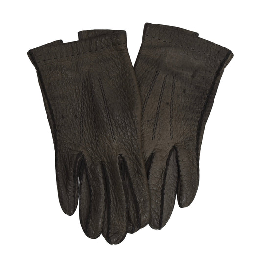 Unlined Peccary Gloves  - Dark Grey