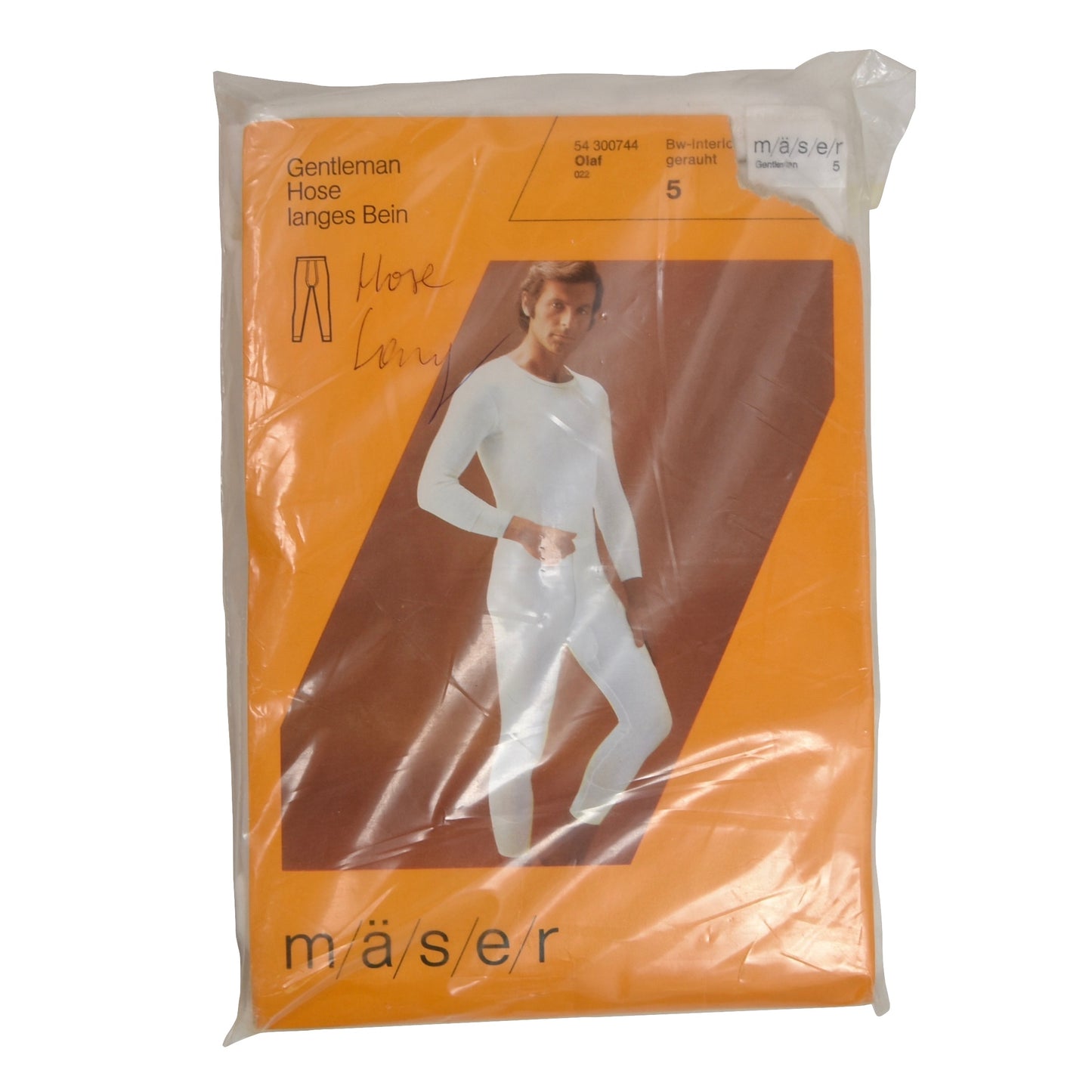 NOS Mäser Long Underwear Set: 2 Pants, 1 Shirt Size 5 - White