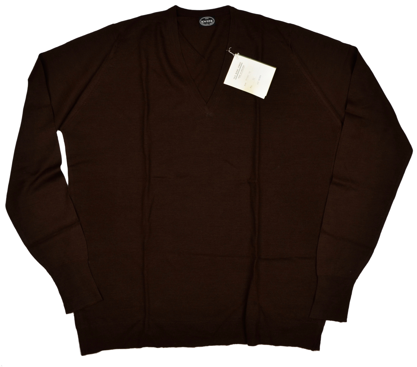 Knize Wien V-Neck Wool Sweater XL - Nut Brown