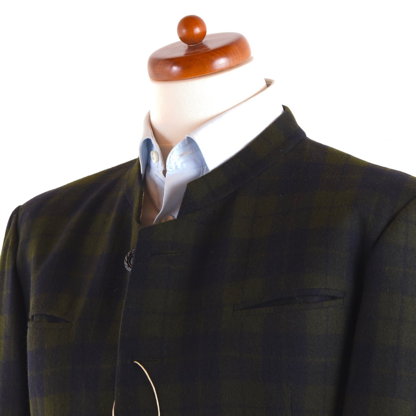 Handmade Wool Janker/Jacket - Navy/Green Plaid