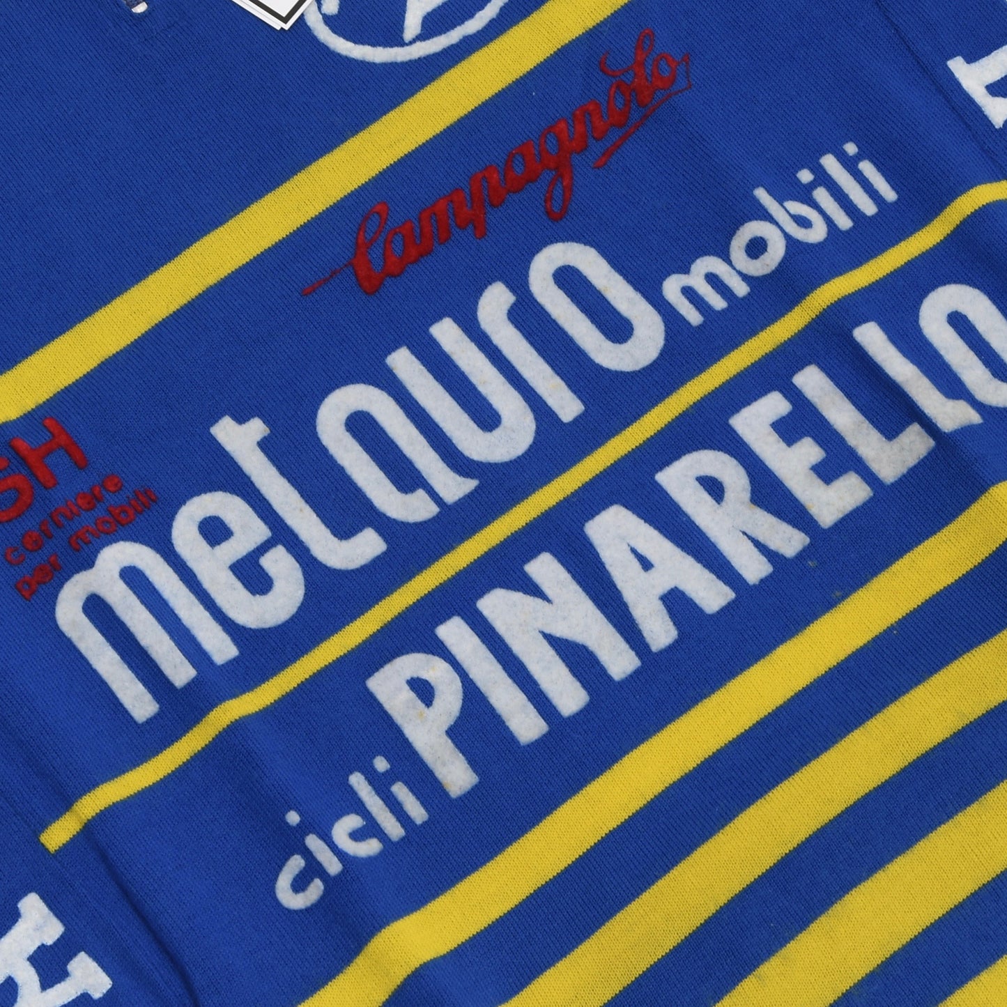 Vintage Wool Blend Pinarello Cycling Jersey - Blue & Yellow