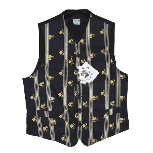 Vintage Kenzo Homme Silk Waistcoat/Vest Size Medium - Black