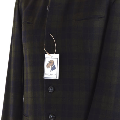 Handmade Wool Janker/Jacket - Navy/Green Plaid