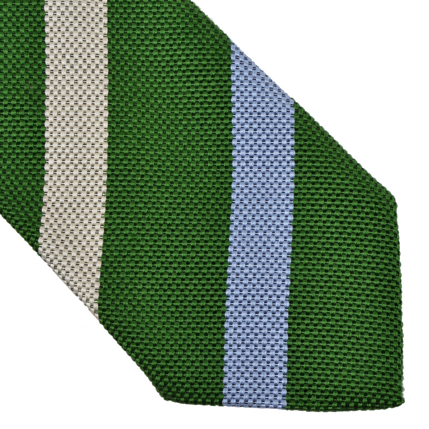 Kleidermanufaktur Habsburg Striped Silk Tie - Blue, Green, Tan